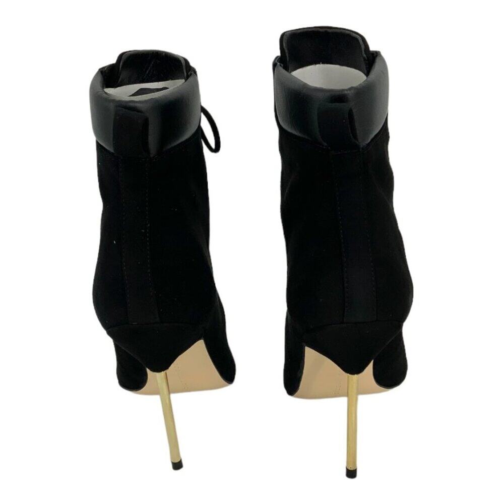 Good American Scandal Lace Up High Heel Booties Black Size 8.5 NWT $275 MSRP - Picture 6 of 8